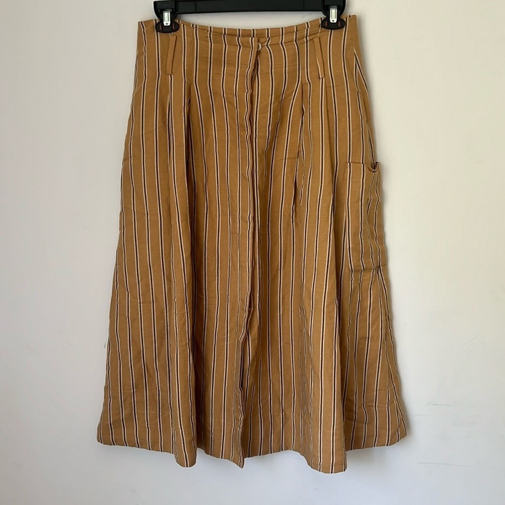 Zara Linen Blend striped skirt loose fit, size L